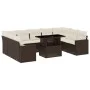 Set de sofás de jardín 10 pzas y cojines ratán sintético marrón by , Garden sets - Ref: Foro24-3267483, Price: 695,74 €, Disc...
