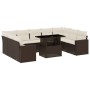 Set de sofás de jardín 10 pzas y cojines ratán sintético marrón by , Garden sets - Ref: Foro24-3267483, Price: 671,24 €, Disc...
