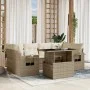 Set sofás de jardín 7 piezas y cojines ratán sintético beige de , Conjuntos de jardín - Ref: Foro24-3267758, Precio: 547,66 €...