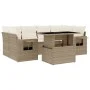Set sofás de jardín 7 piezas y cojines ratán sintético beige de , Conjuntos de jardín - Ref: Foro24-3267758, Precio: 547,66 €...