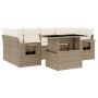 Set sofás de jardín 7 piezas y cojines ratán sintético beige de , Conjuntos de jardín - Ref: Foro24-3267758, Precio: 527,14 €...