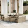 Set de sofás de jardín 9 pzas con cojines ratán sintético beige by , Garden sets - Ref: Foro24-3267798, Price: 659,41 €, Disc...