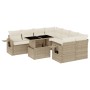 Set de sofás de jardín 9 pzas con cojines ratán sintético beige by , Garden sets - Ref: Foro24-3267798, Price: 634,00 €, Disc...