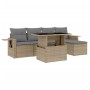 Gartensofa-Set mit 6-teiligen Kissen aus synthetischem Rattan in Beige. von , Gartensets - Ref: Foro24-3267869, Preis: 393,41...