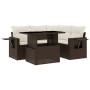 Set comedor de jardín 5 piezas y cojines ratán sintético marrón by , Garden sets - Ref: Foro24-3267883, Price: 394,65 €, Disc...