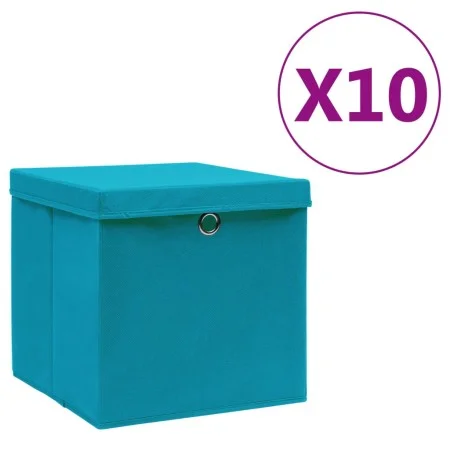 Storage boxes with lids 10 pcs baby blue 28x28x28 cm by vidaXL, Storage baskets - Ref: Foro24-325234, Price: 59,97 €, Discoun...