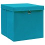 Storage boxes with lids 10 pcs baby blue 28x28x28 cm by vidaXL, Storage baskets - Ref: Foro24-325234, Price: 61,13 €, Discoun...