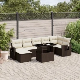 Set sofás de jardín 8 piezas y cojines ratán sintético marrón by , Garden sets - Ref: Foro24-3268063, Price: 566,23 €, Discou...