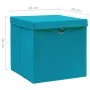 Storage boxes with lids 10 pcs baby blue 28x28x28 cm by vidaXL, Storage baskets - Ref: Foro24-325234, Price: 59,97 €, Discoun...