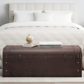Cofre con pestillos contrachapada marrón 110x50x39,5 cm by , Storage trunks - Ref: Foro24-4010550, Price: 145,66 €, Discount: %