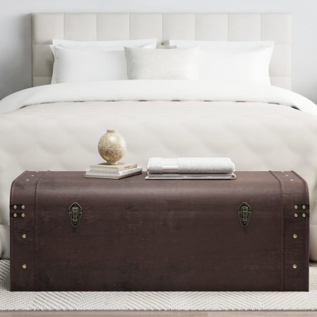 Cofre con pestillos contrachapada marrón 110x50x39,5 cm by , Storage trunks - Ref: Foro24-4010550, Price: 145,66 €, Discount: %