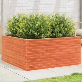 Jardinera de madera maciza pino marrón cera 100x100x46 cm by , Pots and planters - Ref: Foro24-3282431, Price: 222,58 €, Disc...