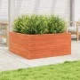 Jardinera de madera maciza pino marrón cera 100x100x46 cm by , Pots and planters - Ref: Foro24-3282431, Price: 222,58 €, Disc...