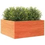 Jardinera de madera maciza pino marrón cera 100x100x46 cm by , Pots and planters - Ref: Foro24-3282431, Price: 222,58 €, Disc...