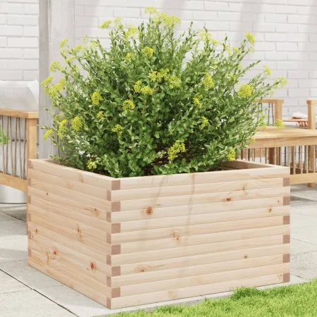 Jardinera de madera maciza de pino 80x80x46 cm by , Pots and planters - Ref: Foro24-3282419, Price: 151,26 €, Discount: %