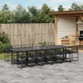 13-teiliges Gartensitzgruppen-Set aus schwarzem Kunststoff-Rattan von , Gartensets - Ref: Foro24-3295037, Preis: 860,24 €, Ra...