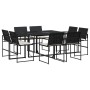 Set de comedor de jardín 9 pzas y cojines ratán sintético negro by , Garden sets - Ref: Foro24-3295063, Price: 436,91 €, Disc...