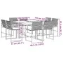 Garten-Essgruppe 9-teilig mit schwarzen Polstern aus synthetischem Rattan von , Gartensets - Ref: Foro24-3295063, Preis: 431,...