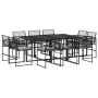 Set de comedor jardín 11 pzas con cojines ratán sintético negro by , Garden sets - Ref: Foro24-3295014, Price: 605,19 €, Disc...