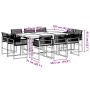 Set de comedor jardín 11 pzas con cojines ratán sintético negro by , Garden sets - Ref: Foro24-3295014, Price: 612,90 €, Disc...