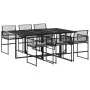 Set de comedor de jardín 7 pzas y cojines ratán sintético negro de , Conjuntos de jardín - Ref: Foro24-3295009, Precio: 426,7...