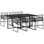 Set de comedor de jardín 7 pzas y cojines ratán sintético negro by , Garden sets - Ref: Foro24-3295009, Price: 432,21 €, Disc...