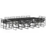 Garten-Essgruppe mit 15-teiligen Kissen aus schwarzem Kunststoff-Rattan. von , Gartensets - Ref: Foro24-3295016, Preis: 917,8...