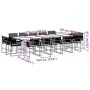 Set comedor de jardín con cojines 15 pzas ratán sintético negro de , Conjuntos de jardín - Ref: Foro24-3295016, Precio: 917,8...