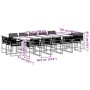 Set comedor de jardín con cojines 15 pzas ratán sintético negro by , Garden sets - Ref: Foro24-3295016, Price: 929,59 €, Disc...