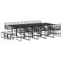 Set comedor de jardín con cojines 15 pzas ratán sintético negro de , Conjuntos de jardín - Ref: Foro24-3295021, Precio: 839,61 €