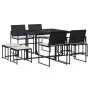 Set de comedor de jardín 9 pzas y cojines ratán sintético negro de , Conjuntos de jardín - Ref: Foro24-3295068, Precio: 358,6...