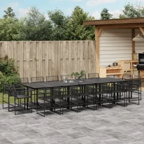 Set de comedor de jardín 17 pzas ratán sintético negro by , Garden sets - Ref: Foro24-3295042, Price: 1,00 €, Discount: %