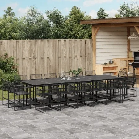 Garten-Essgruppe 17-teilig aus schwarzem synthetischem Rattan von , Gartensets - Ref: Foro24-3295042, Preis: 1,00 €, Rabatt: %