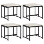 Taburetes de jardín con cojines 4 uds ratán sintético negro by , Outdoor ottomans - Ref: Foro24-4008576, Price: 91,85 €, Disc...