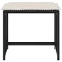 Gartenhocker mit Kissen, 4 Stück, aus schwarzem Kunststoff-Rattan. von , Hocker für den Außenbereich - Ref: Foro24-4008576, P...