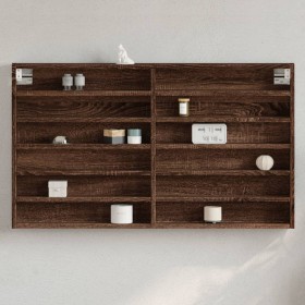 Vitrina de madera de ingeniería marrón roble 100x8,5x58 cm de , Estantes y estanterías - Ref: Foro24-847946, Precio: 48,94 €,...
