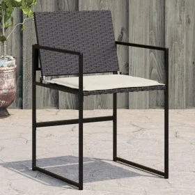 Sillas de jardín con cojines 4 unidades ratán sintético negro by , Garden chairs - Ref: Foro24-4008581, Price: 166,30 €, Disc...