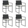 Sillas de jardín con cojines 4 unidades ratán sintético negro by , Garden chairs - Ref: Foro24-4008581, Price: 166,30 €, Disc...