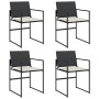 Sillas de jardín con cojines 4 unidades ratán sintético negro by , Garden chairs - Ref: Foro24-4008581, Price: 169,47 €, Disc...