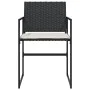 Sillas de jardín con cojines 4 unidades ratán sintético negro by , Garden chairs - Ref: Foro24-4008581, Price: 166,30 €, Disc...