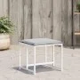 Taburetes de jardín con cojines 4 uds acero y textilene blanco by , Outdoor ottomans - Ref: Foro24-4008588, Price: 84,98 €, D...