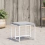 Taburetes de jardín con cojines 4 uds acero y textilene blanco by , Outdoor ottomans - Ref: Foro24-4008588, Price: 86,42 €, D...