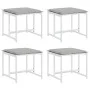 Taburetes de jardín con cojines 4 uds acero y textilene blanco by , Outdoor ottomans - Ref: Foro24-4008588, Price: 84,98 €, D...