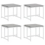 Taburetes de jardín con cojines 4 uds acero y textilene blanco by , Outdoor ottomans - Ref: Foro24-4008588, Price: 86,42 €, D...