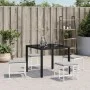 Taburetes de jardín con cojines 4 uds acero y textilene blanco by , Outdoor ottomans - Ref: Foro24-4008588, Price: 84,98 €, D...