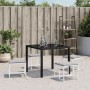 Taburetes de jardín con cojines 4 uds acero y textilene blanco by , Outdoor ottomans - Ref: Foro24-4008588, Price: 86,42 €, D...