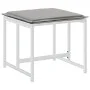 Taburetes de jardín con cojines 4 uds acero y textilene blanco by , Outdoor ottomans - Ref: Foro24-4008588, Price: 84,98 €, D...