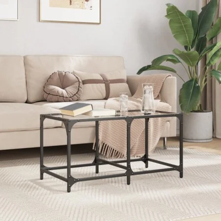 Glas-Stahl-Couchtisch 78,5x40x40 cm von , Couchtisch - Ref: Foro24-845974, Preis: 39,05 €, Rabatt: %