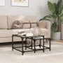 Stapelbare Couchtische mit Glasplatte, 2 Stück, schwarzer Stahl von , Couchtisch - Ref: Foro24-845983, Preis: 49,45 €, Rabatt: %