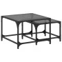 Stapelbare Couchtische mit Glasplatte, 2 Stück, schwarzer Stahl von , Couchtisch - Ref: Foro24-845983, Preis: 49,45 €, Rabatt: %
